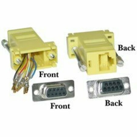 SWE-TECH 3C Modular Adapter, Yellow, DB9 Female to RJ45 Jack FWT31D1-1740YL